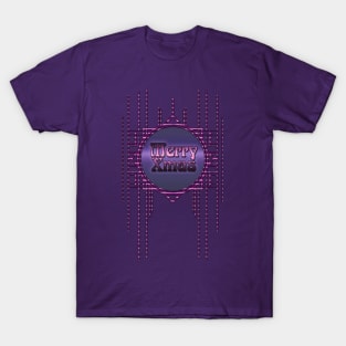 Purple Merry Xmas lettering in vintage artdeco style  burlesque T-Shirt